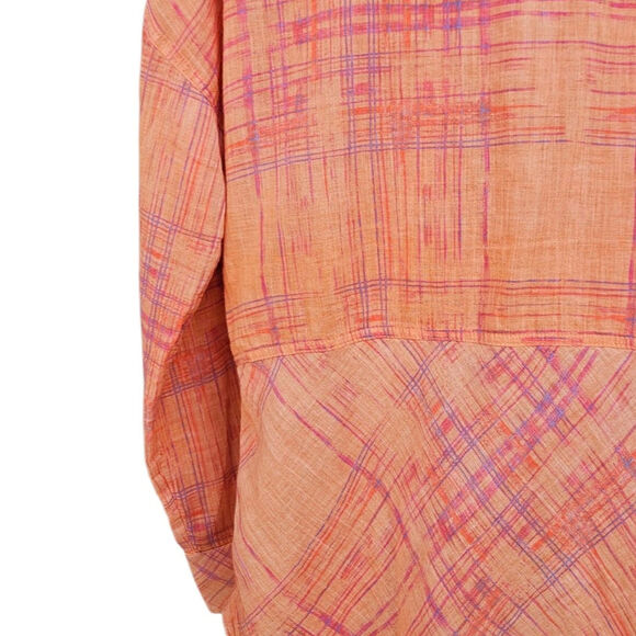 Free People Shore Vibes Button Down Long Sleeve Cotton Orange Women's Small - Picture 7 of 7